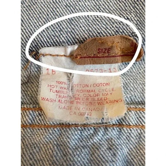 Levi's Strauss Vtg Light Acid Wash Y2K JacketYouth Girls Size 16 with Issues - Picture 9 of 11